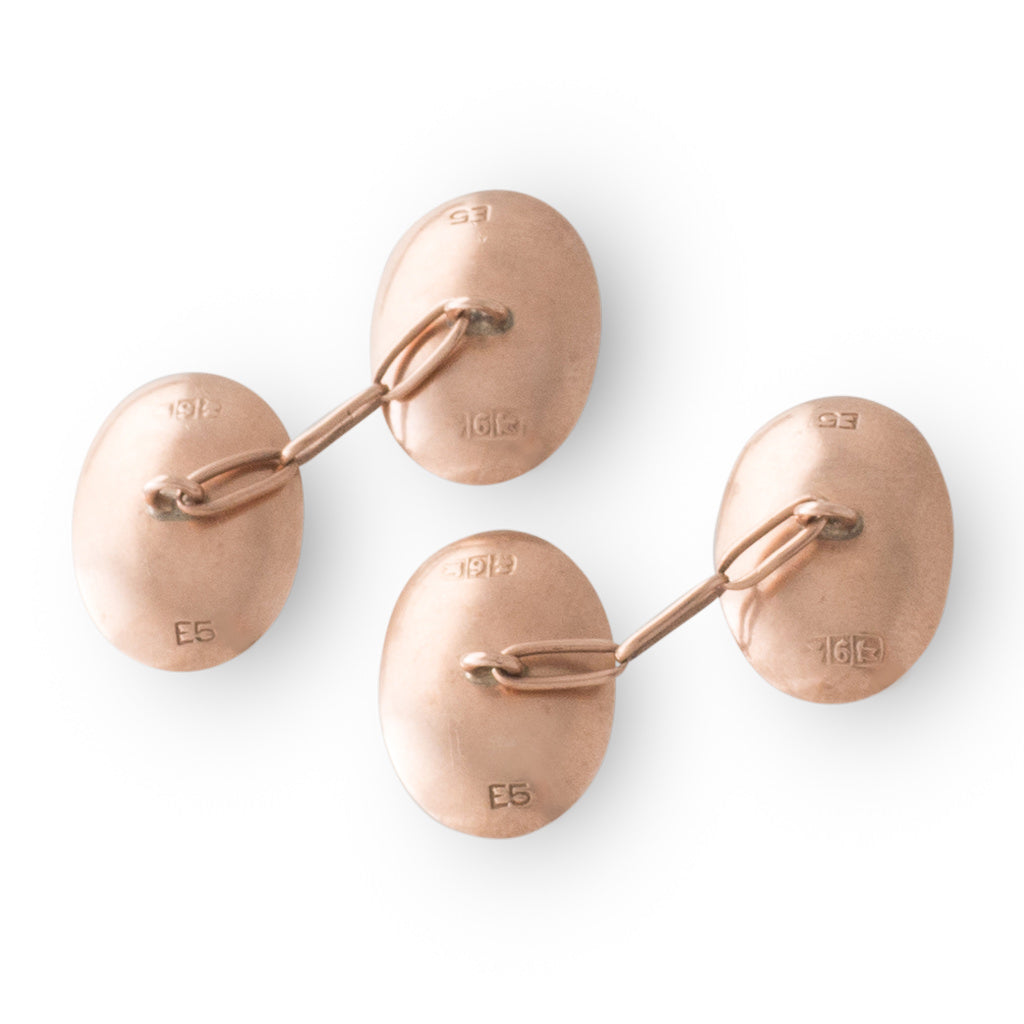 A Pair of Oval Engraved Cufflinks
