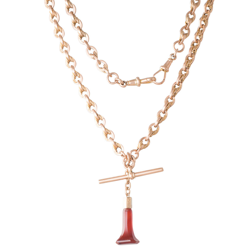 A Rose Gold Fancy Link Albert