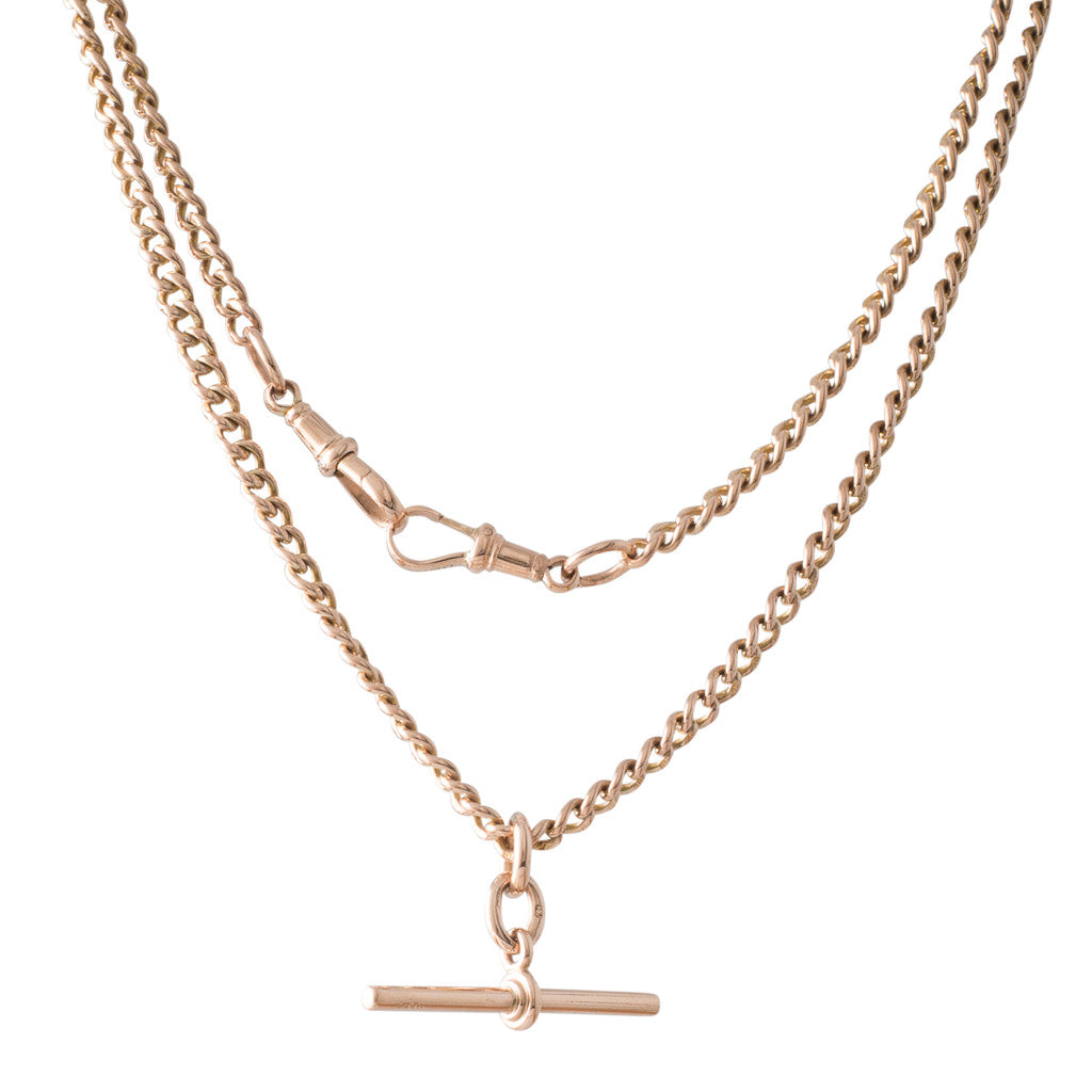 A Rose Gold Curb Link Necklace