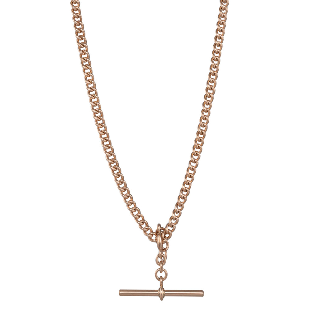 A Rose Gold Curb Link Albert