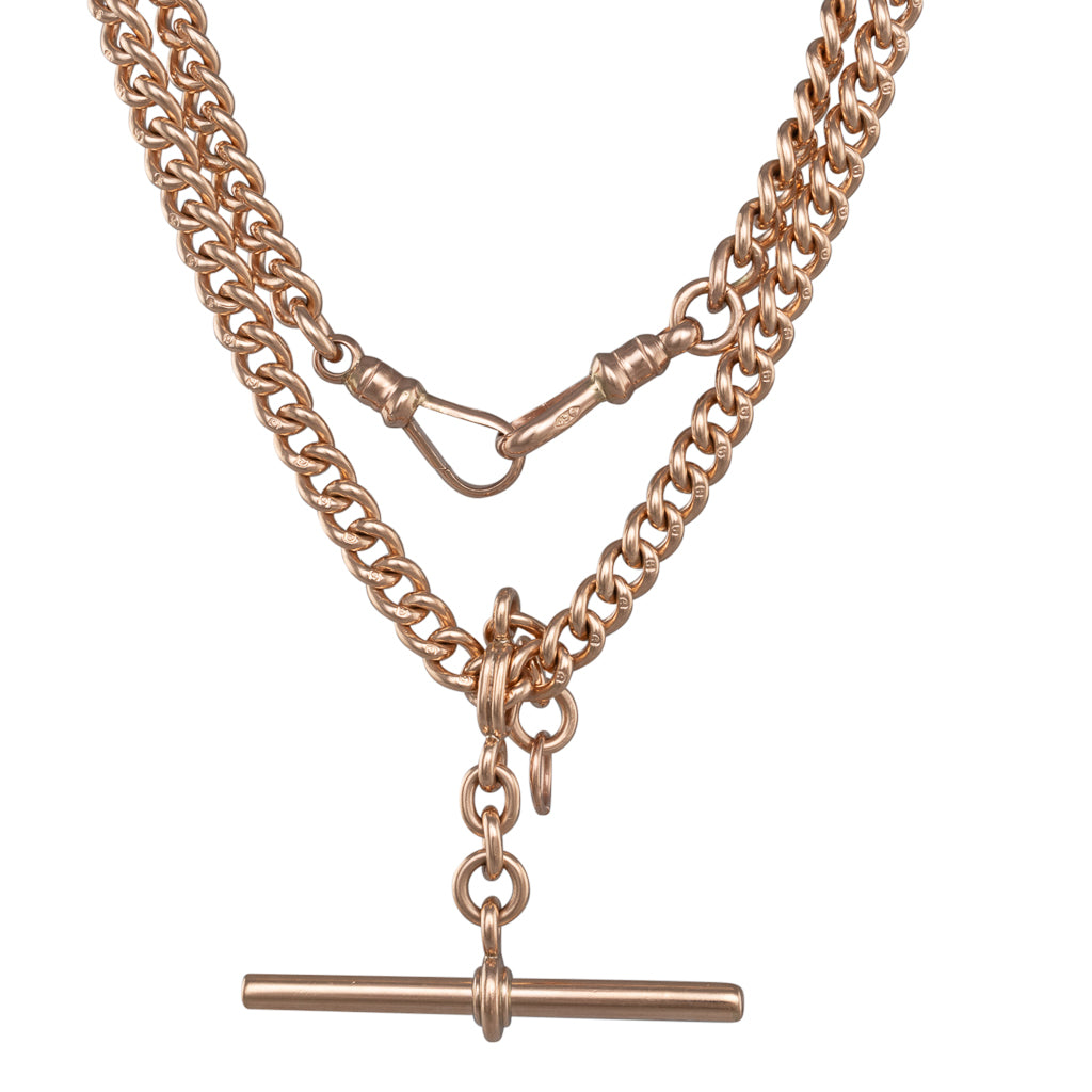 A Rose Gold Curb Link Albert