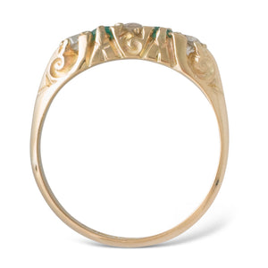 An Emerald Half Hoop Ring