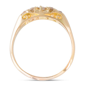 A Champagne Diamond Half Hoop Ring