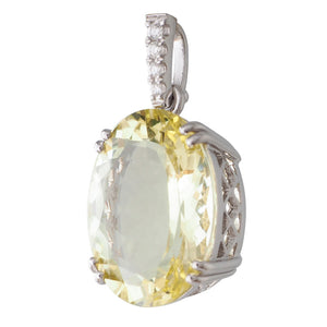 Green Beryl and Diamond Pendant