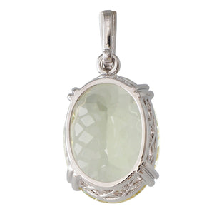 Green Beryl and Diamond Pendant
