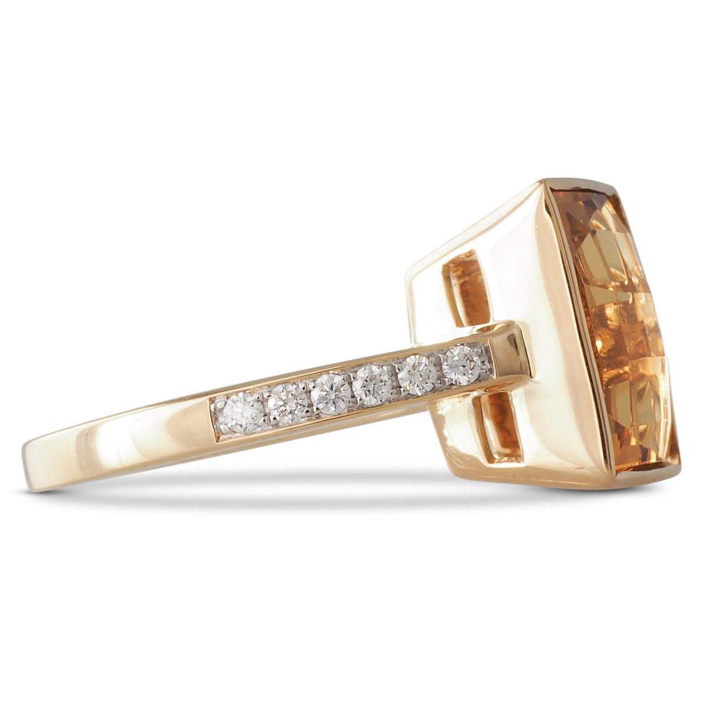 Bezel Set Golden Beryl Ring