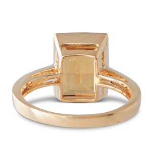 Bezel Set Golden Beryl Ring