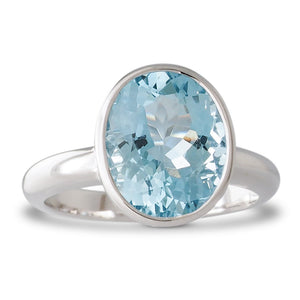 Aquamarine Solitaire Ring