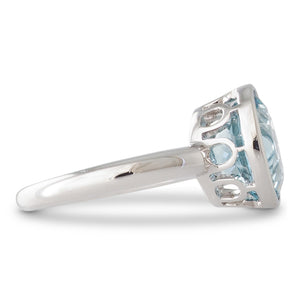 Aquamarine Solitaire Ring