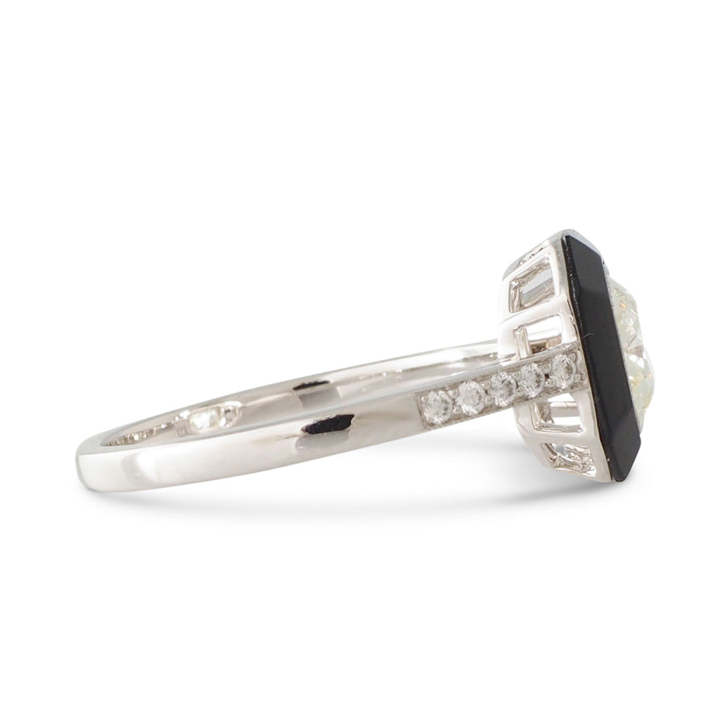 Onyx and 1.03ct Diamond Ring