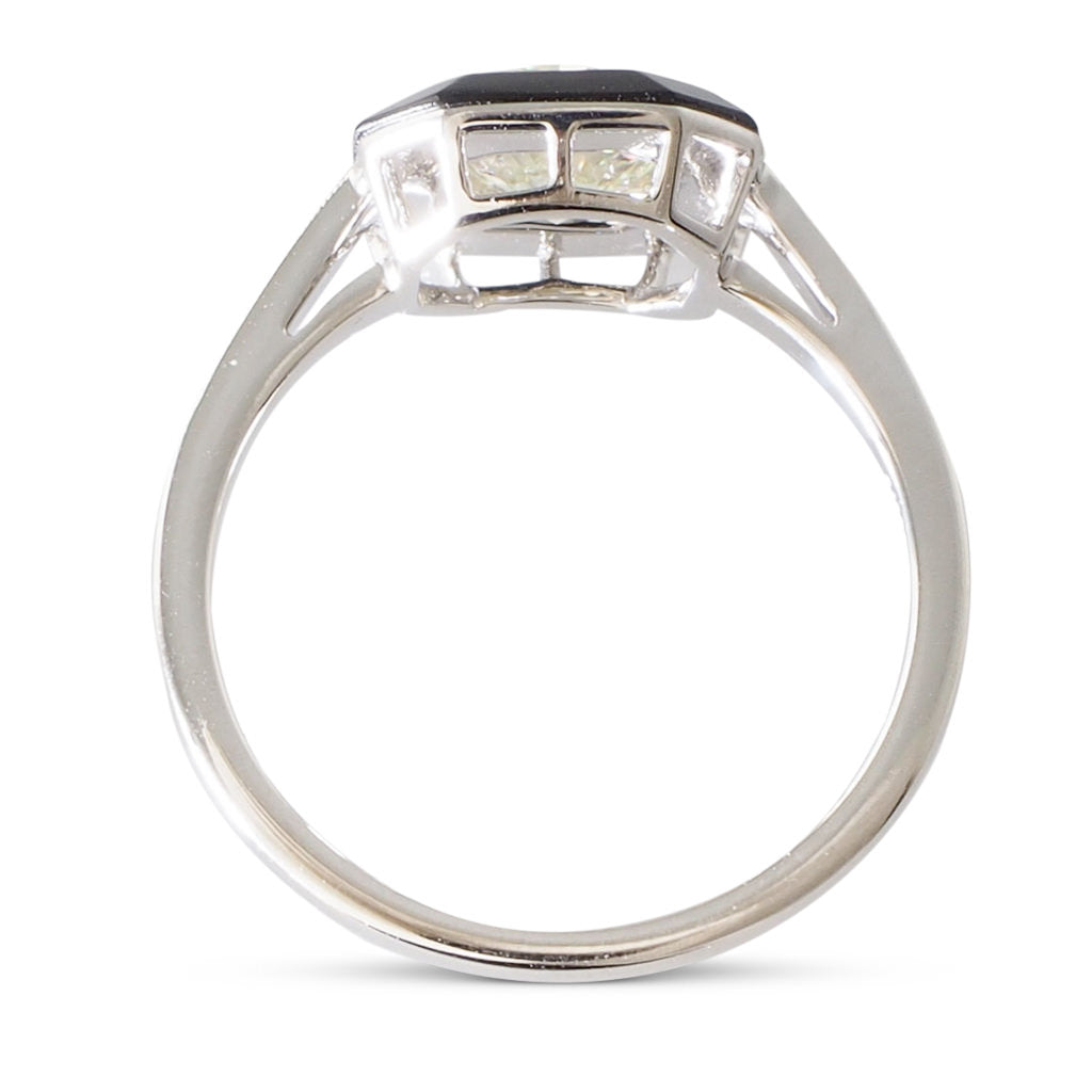 Onyx and 1.03ct Diamond Ring