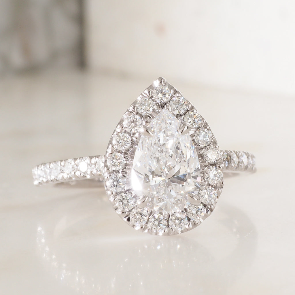 Pear Shape Diamond Cluster Ring