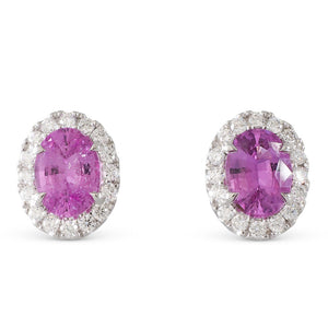 Pink Sapphire Cluster Studs