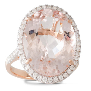 10.90ct Morganite & Diamond Ring