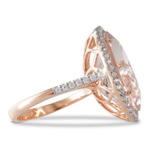 10.90ct Morganite & Diamond Ring