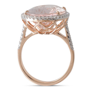 10.90ct Morganite & Diamond Ring