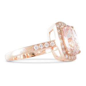 Morganite & Diamond Cluster Ring