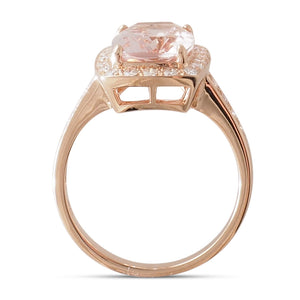 Morganite & Diamond Cluster Ring