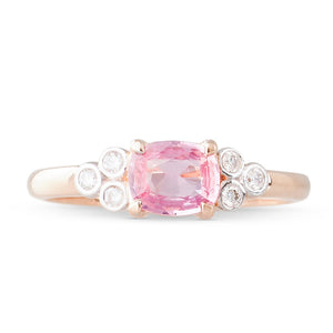 Pink Sapphire and Diamond Ring