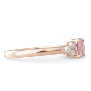 Pink Sapphire and Diamond Ring