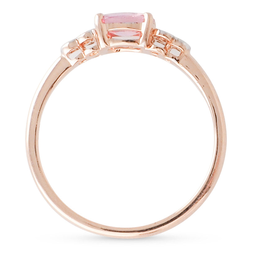 Pink Sapphire and Diamond Ring