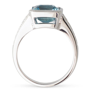 Aquamarine and Diamond Ring