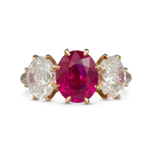 Burmese Ruby & Diamond Ring