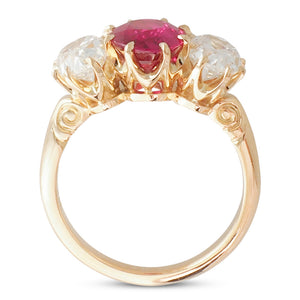 Burmese Ruby & Diamond Ring