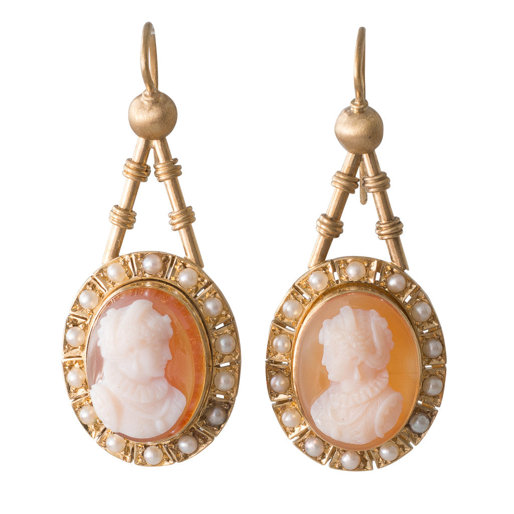 Cameo Drop Earrings - Main Image