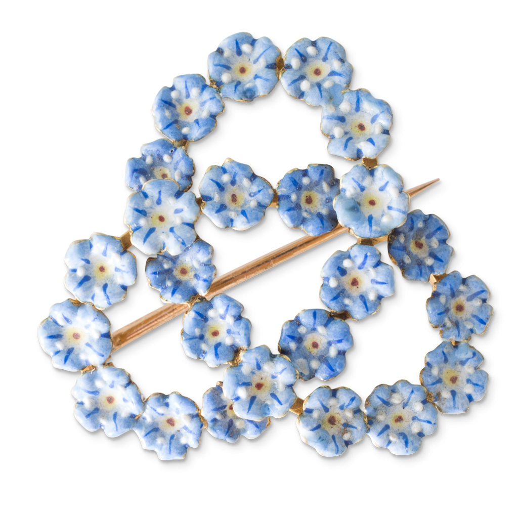 Enamel Forget-Me-Not Brooch
