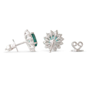 Emerald and Diamond Cluster Earring