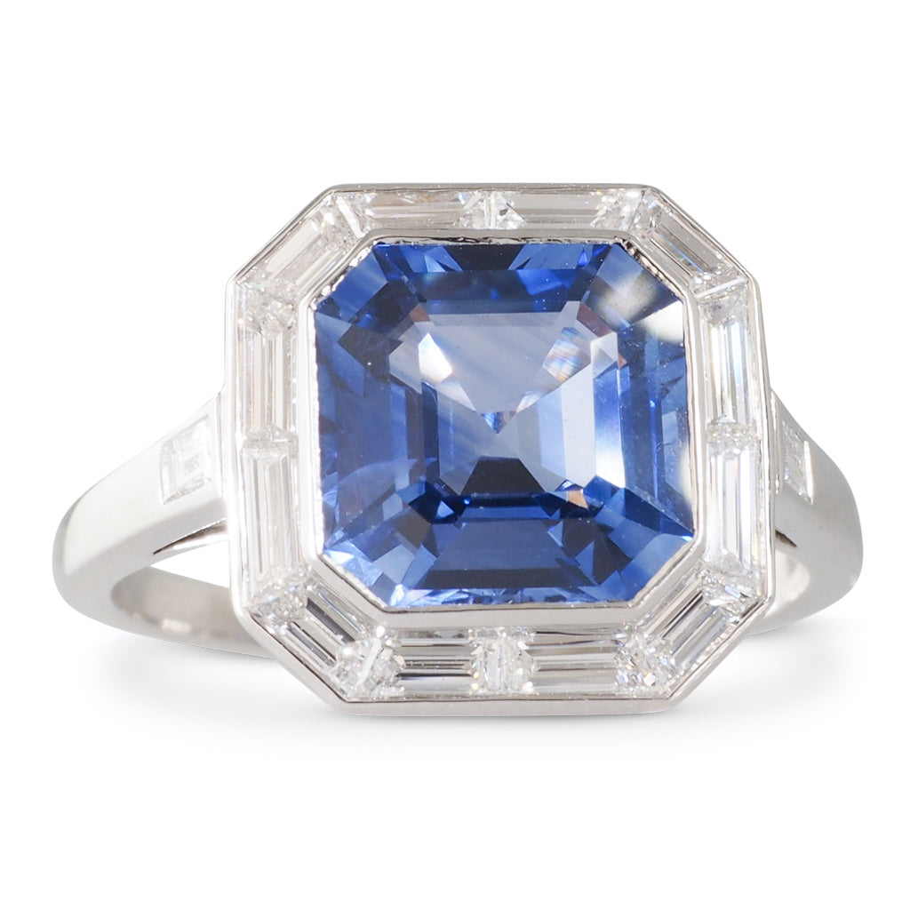 Sri Lankan Sapphire & Diamond Ring