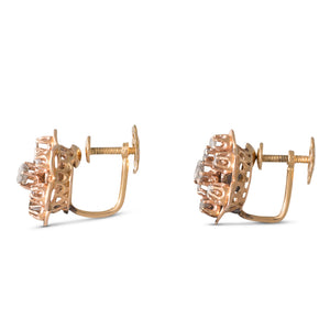 A Pair of Diamond Floral Earrings