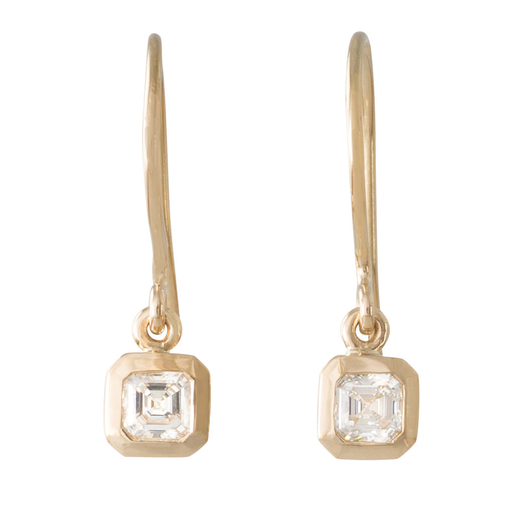 Asscher Cut Diamond Earrings