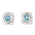 Aquamarine & Diamond Stud Earrings