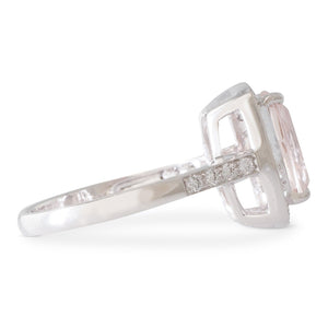 Morganite & Diamond Cluster Ring