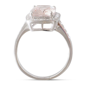 Morganite & Diamond Cluster Ring