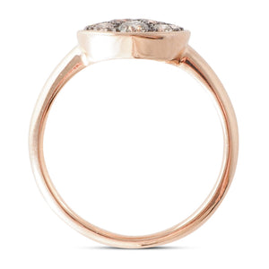 Pave set Cognac Diamond Ring