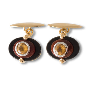 Carnelian  Onyx & Citrine Cufflinks