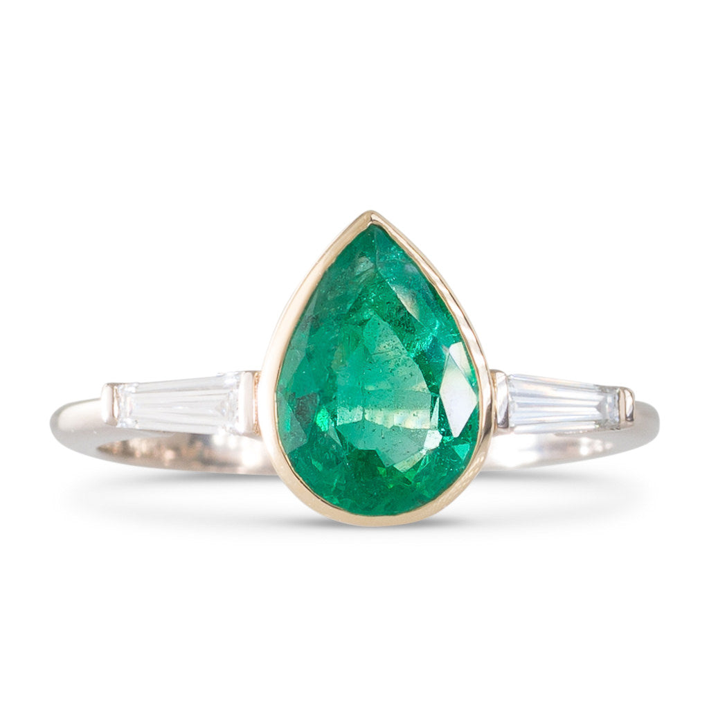 Pear Cut Emerald Ring