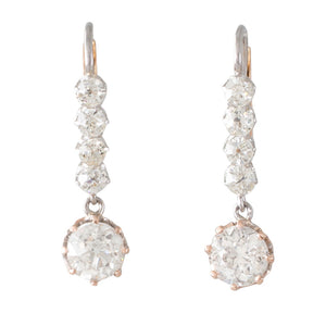 Old Cut Diamond Drop Earrings