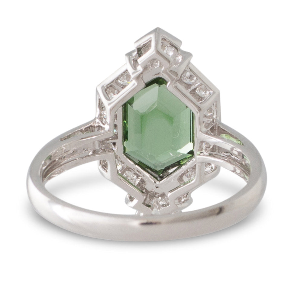 Tourmaline and Diamond Ring