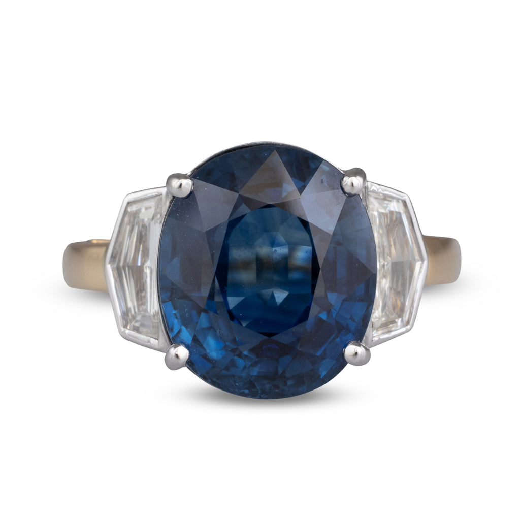 Unheated Sapphire & Diamond Ring