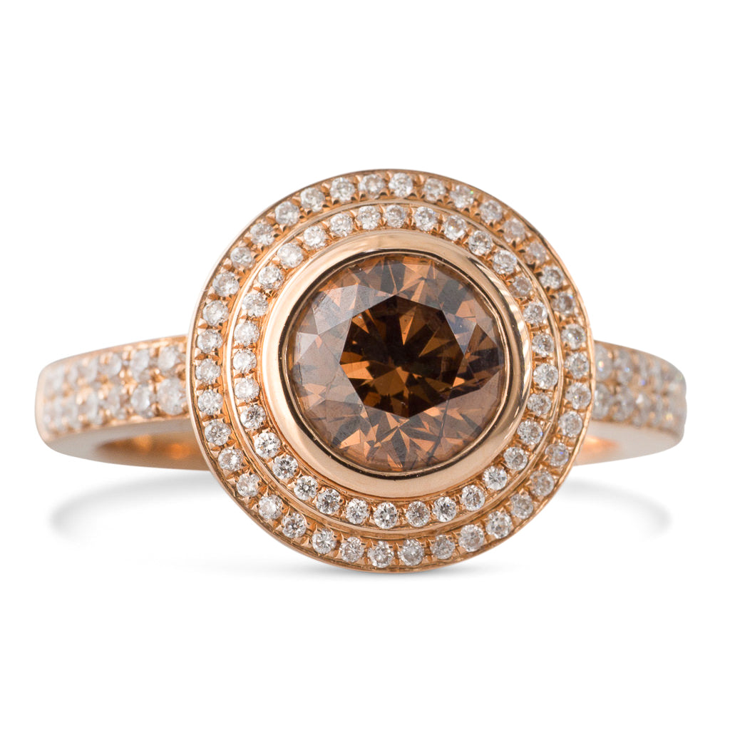 Fancy Coloured Diamond Halo Ring