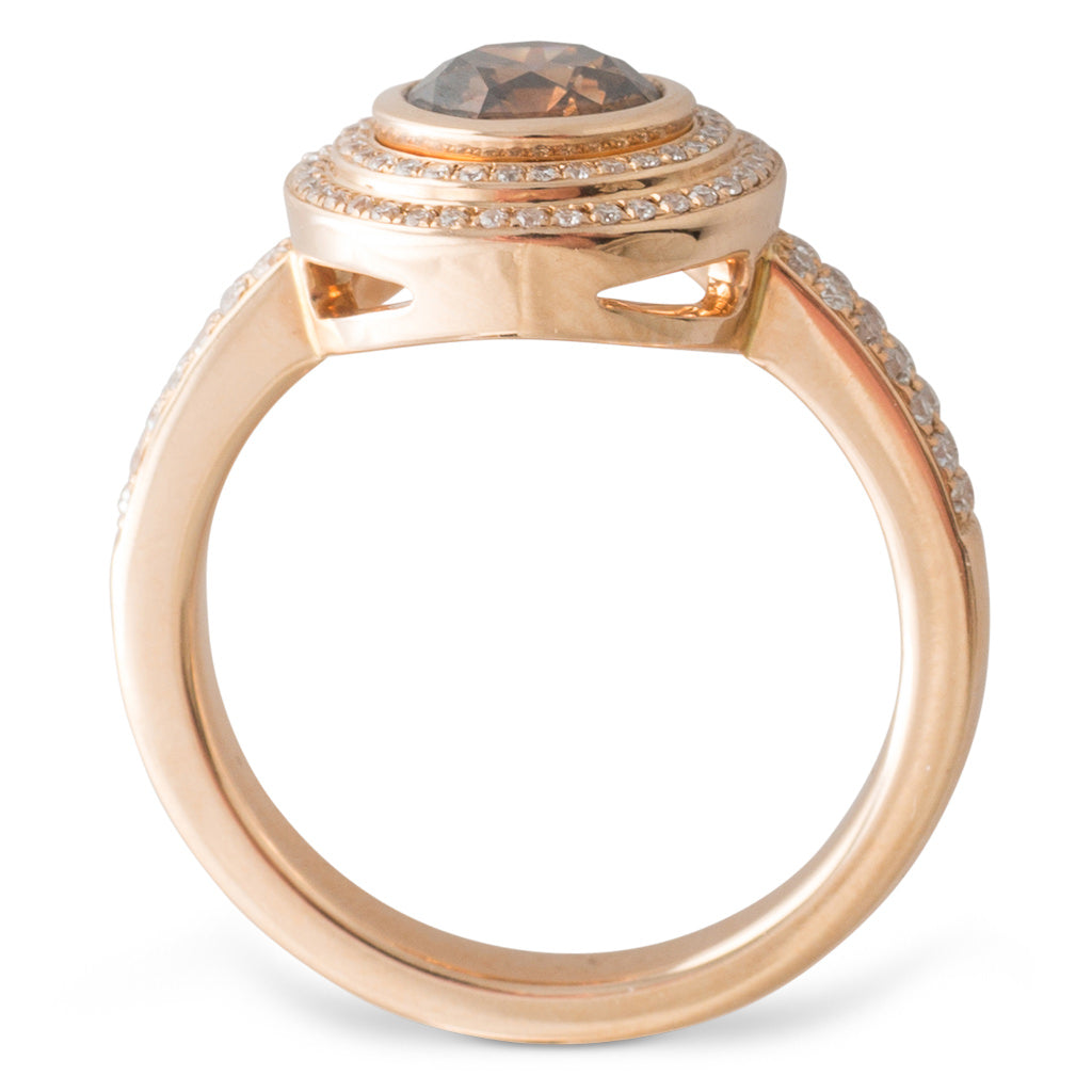 Fancy Coloured Diamond Halo Ring