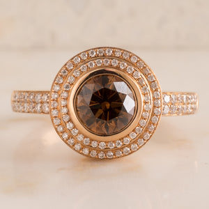 Fancy Coloured Diamond Halo Ring