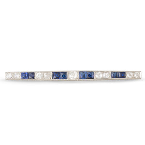 A Sapphire & Diamond Bar Brooch