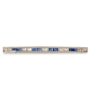 A Sapphire & Diamond Bar Brooch