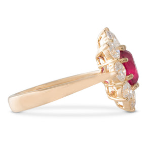 Unheated Ruby and Diamond Ring