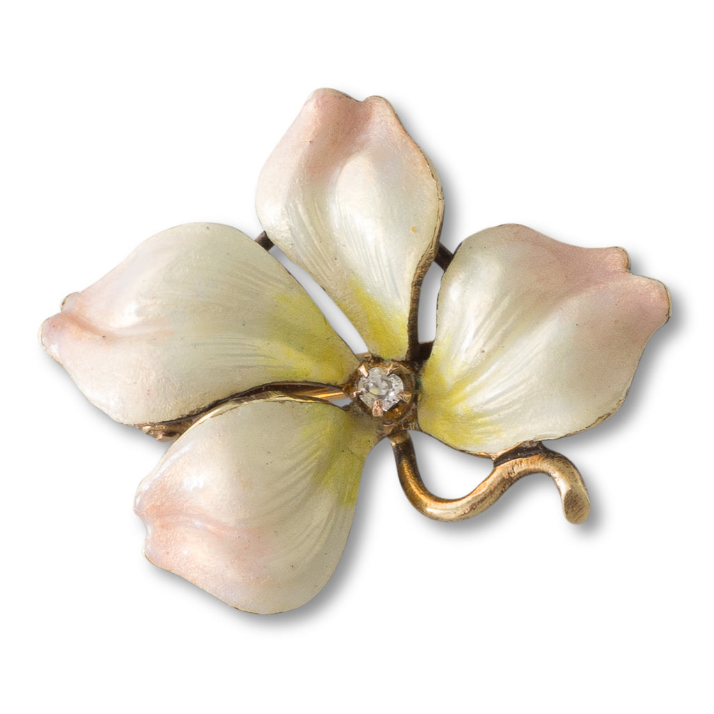 An Enamel Flower Brooch